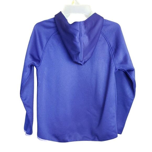 Under Armour Girls' Hoodie L UA Storm Coldgear Fleece Large Logo Pullover - Picture 4 of 5